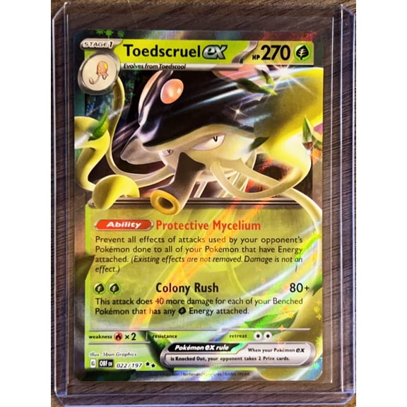 2023 Obsidian Flames Toedscruel EX Holo Double Rare RR #22/197