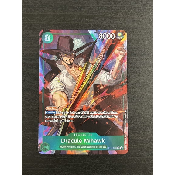 2023 One Piece Card Game Pillars of Strength Dracule Mihawk Holo Alternative Art Super Rare