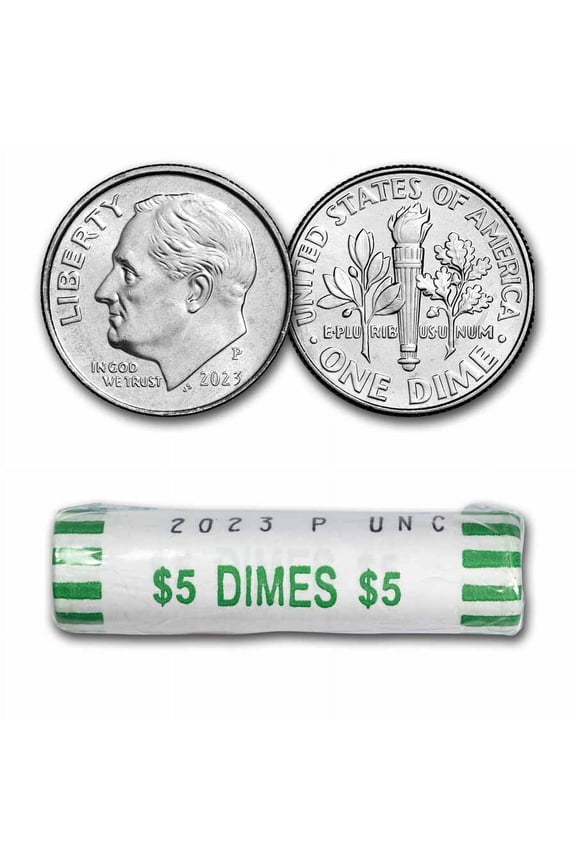 2023-P Roosevelt Dime 50-Coin Roll BU
