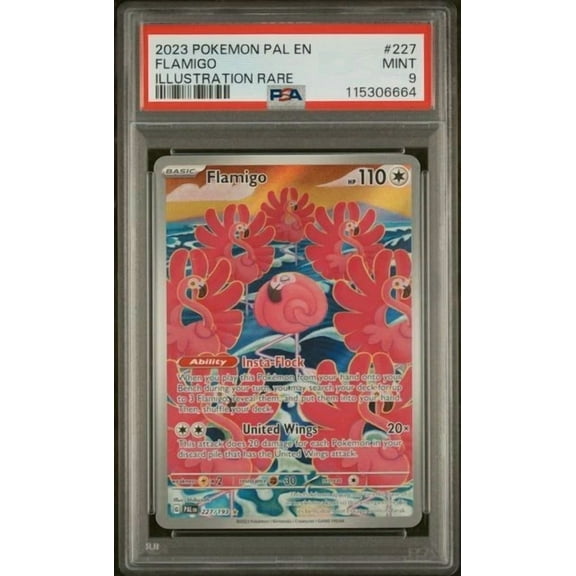 Pokemon Pal En-Paldea Evolved Illustration Rare #227 Flamigo PSA 9