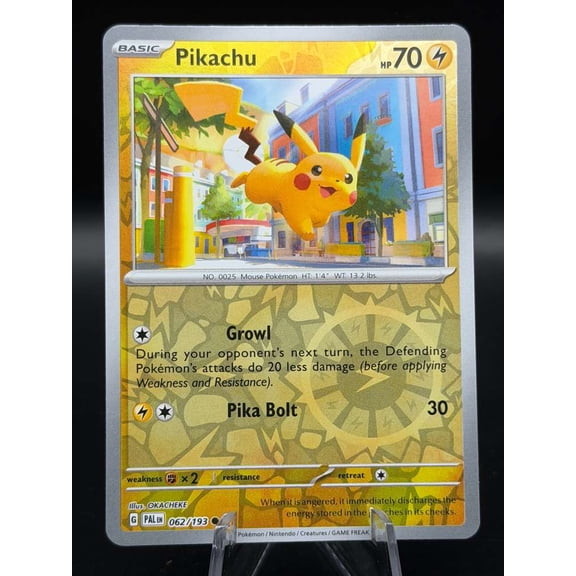 2023 Paldea Evolved Pikachu Reverse Holo #062/193 English Pokemon Card