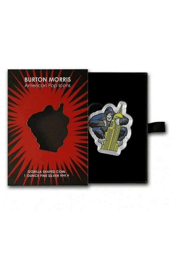 2023 Pamp Suisse Burton Morris Gorilla Shaped 1 oz Colorized Silver Coin