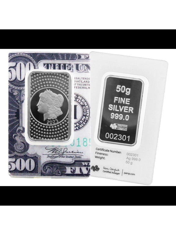 2023 Pamp Suisse Morgan Tribute 50 Gram Silver Bar - In Assay