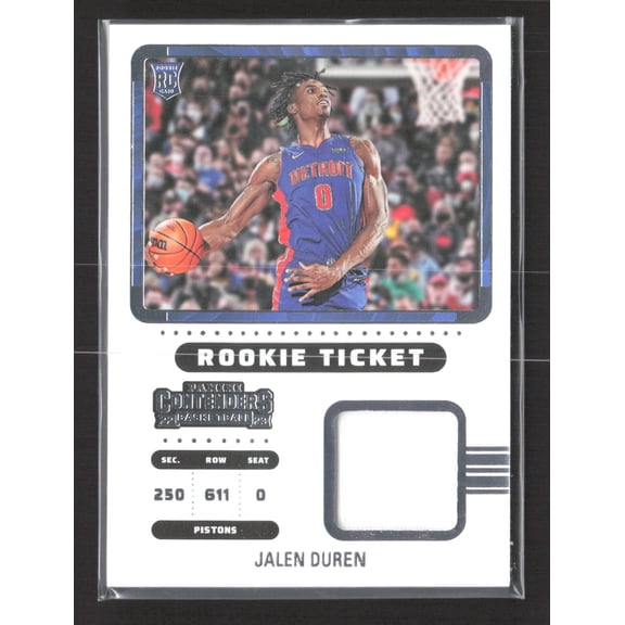 2023 Panini Contenders Basketball Rookie Ticket Jalen Duren Detroit Pistons #RTS-JDD RC Memorabilia Basketball Card