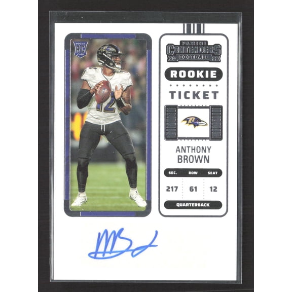 2023 Panini Contenders Anthony Brown Baltimore Ravens RC Auto #284 Football Card