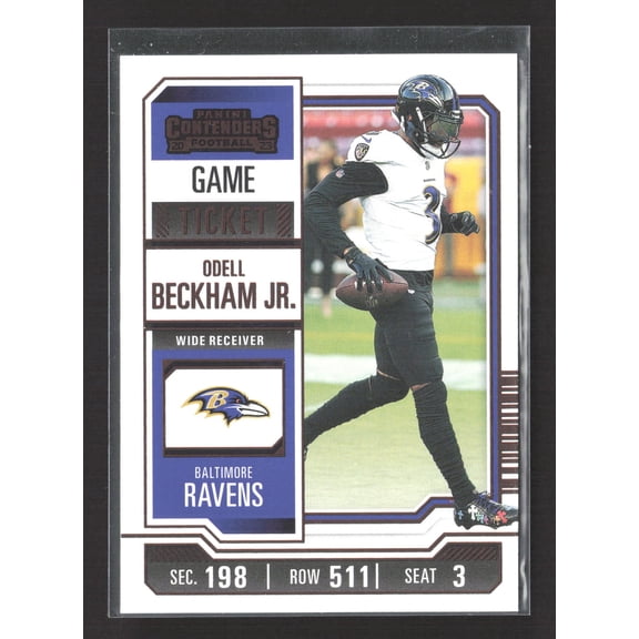 2023 Panini Contenders Football Game Ticket #10 Odell Beckham Jr. Baltimore Ravens Football Card