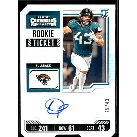 2023 Panini Contenders Football Rookie Ticket Derek Parish #179 /43 RC