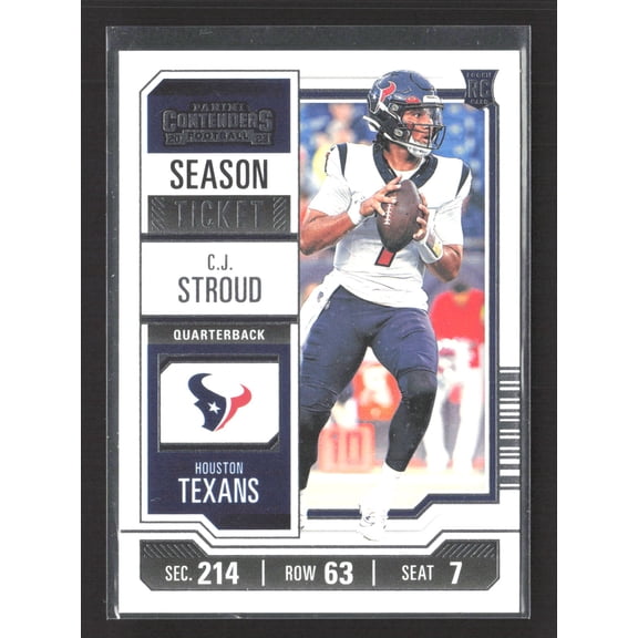 2023 Panini Contenders Football Season Ticket C.J. Stroud #40 RC Houston Texans NFL Football Trading Card