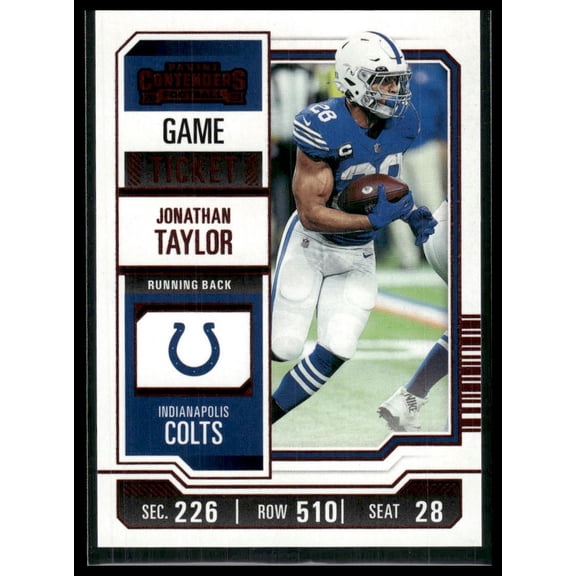 2023 Panini Contenders Jonathan Taylor #43 Game Ticket Red Indianapolis Colts NFL FOOTBALL Trading Card