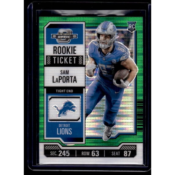 2023 Panini Contenders Optic Rookie Ticket Green Pulsar Sam LaPorta #89 RC /35