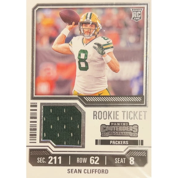 2023 Panini Contenders Rookie Ticket Sean Clifford #TS31 Mem RC Green Bay Packers NFL Football Trading Card