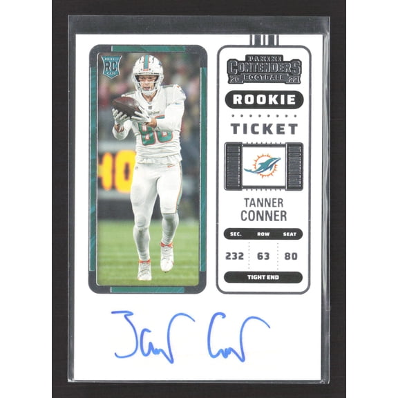 2023 Panini Contenders Rookie Ticket Tanner Conner Auto RC #273 Miami Dolphins Football Card