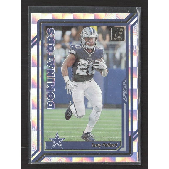 2023 Panini Donruss Dominators Tony Pollard Dallas Cowboys Checkerboard Trading Card D-21