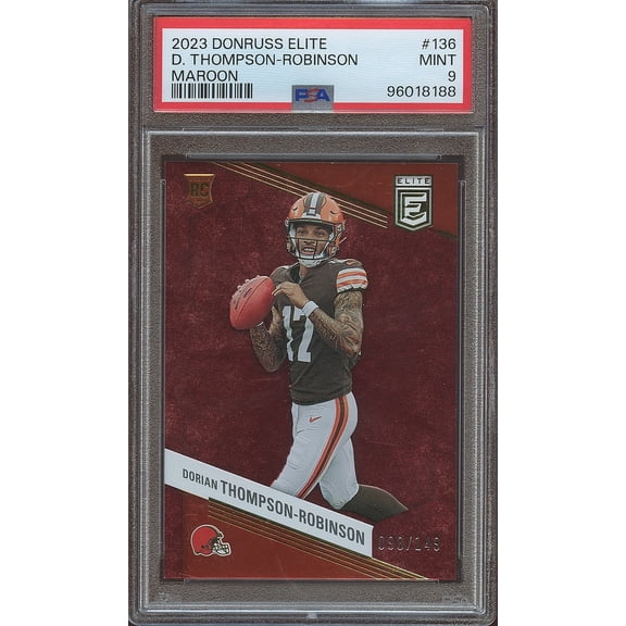 2023 Panini Donruss Elite Dorian Thompson-Robinson #136 Maroon Rookie PSA 9