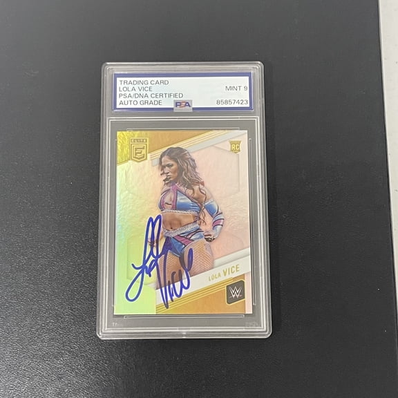 2023 Panini Donruss Elite WWE#96 Lola Vice Signed Card PSA Auto 9 Autographed