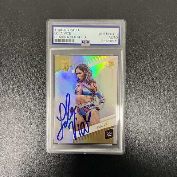 2023 Panini Donruss Elite WWE#96 Lola Vice Signed Card PSA Autographed