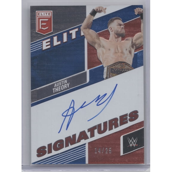 2023 Panini Donruss Elite WWE Elite Signatures Austin Theory Auto ES-ATH 14/25 Trading Card Raw WWE Autographed Wrestling Trading Card