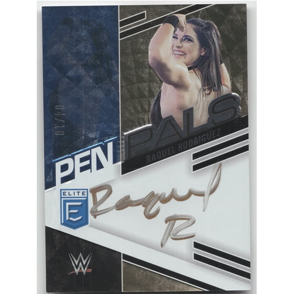 2023 Panini Donruss Elite WWE Pen Pals Raquel Rodriguez #PL-RQR Gold /10 SmackDown WWE Autographed Wrestling Trading Card