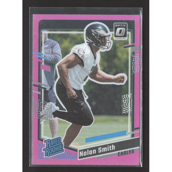 2023 Panini Donruss Optic Prizm Pink Velocity #382 Nolan Smith Philadelphia Eagles Football Card