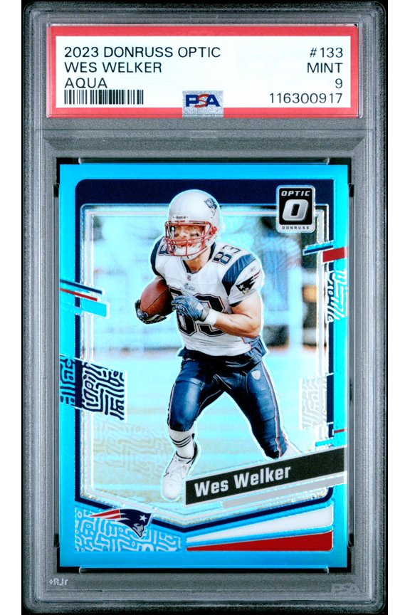 2023 Panini Donruss Optic Wes Welker #133 Aqua PSA 9