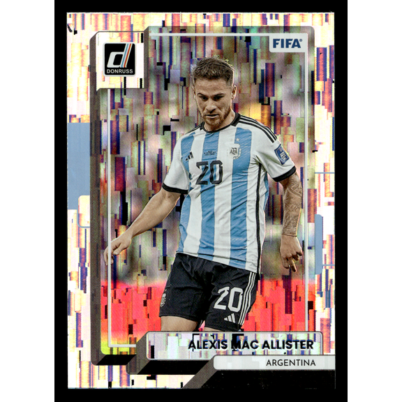 2023 Panini Donruss Soccer Alexis Mac Allister #64 Holo Pixel Trading Card Argentina FIFA World Cup