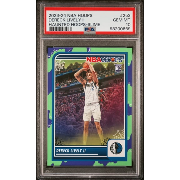 2023 Panini Haunted Hoops Dereck Lively II #253 Slime Rookie PSA 10