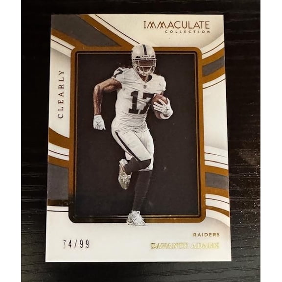 2023 Panini Immaculate Collection Davante Adams Raiders Clearly Immaculate Jerseys #CIJ-DA /99 Football Card