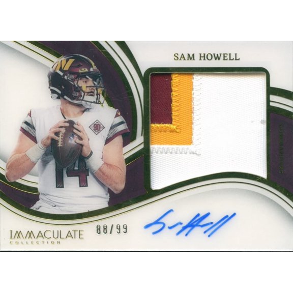 2023 Panini Immaculate Collection Sam Howell Washington Commanders Trading Card Memorabilia Patch Auto /99