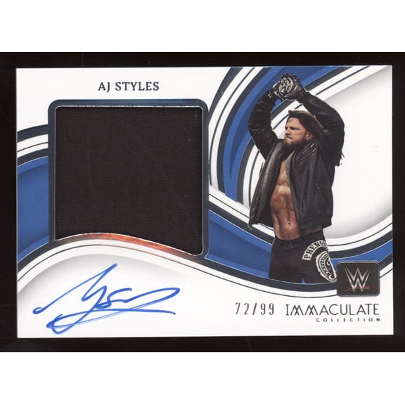 2023 Panini Immaculate Collection WWE AJ Styles #PM-AJS /99 Premium Memorabilia Autographs SmackDown WWE Autographed Wrestling Trading Card