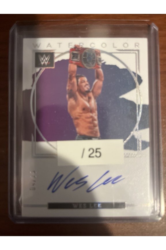 2023 Panini Impeccable Wes Lee Silver Autographed Wrestling Trading Card
