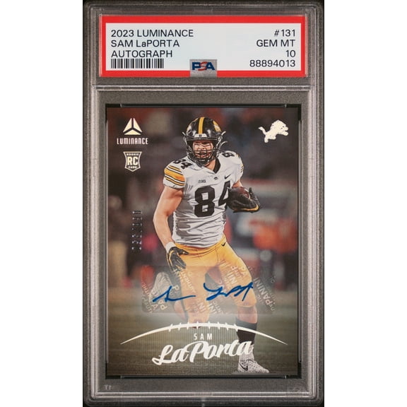 2023 Panini Luminance Sam Laporta #131 Autograph PSA 10