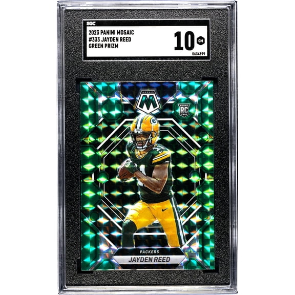 2023 Panini Mosaic #333 Jayden Reed Green Prizm SGC 10