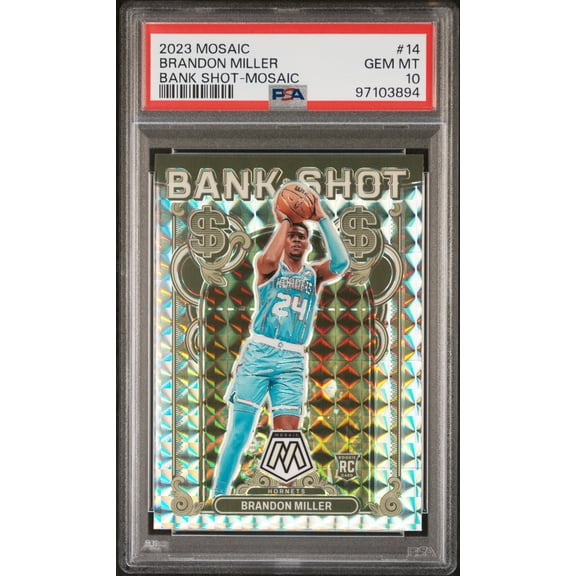 2023 Panini Mosaic Bank Shot Brandon Miller #14 Bank Shot Mosaic PSA 10