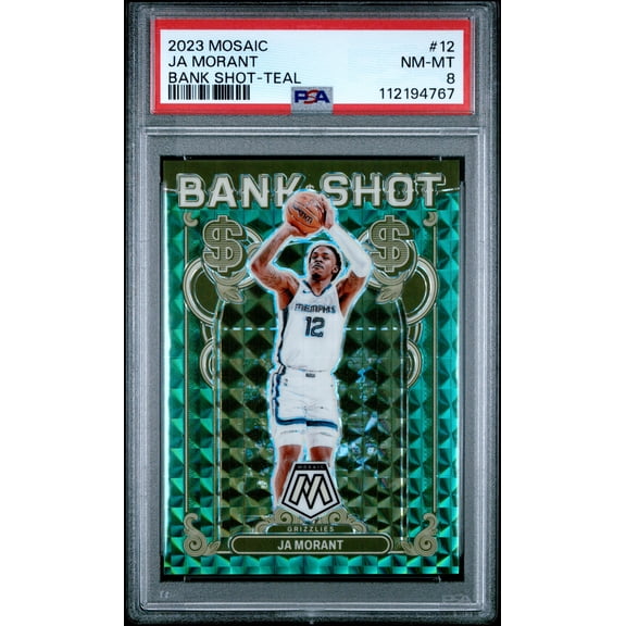 2023 Panini Mosaic Bank Shot Ja Morant #12 Teal PSA 8