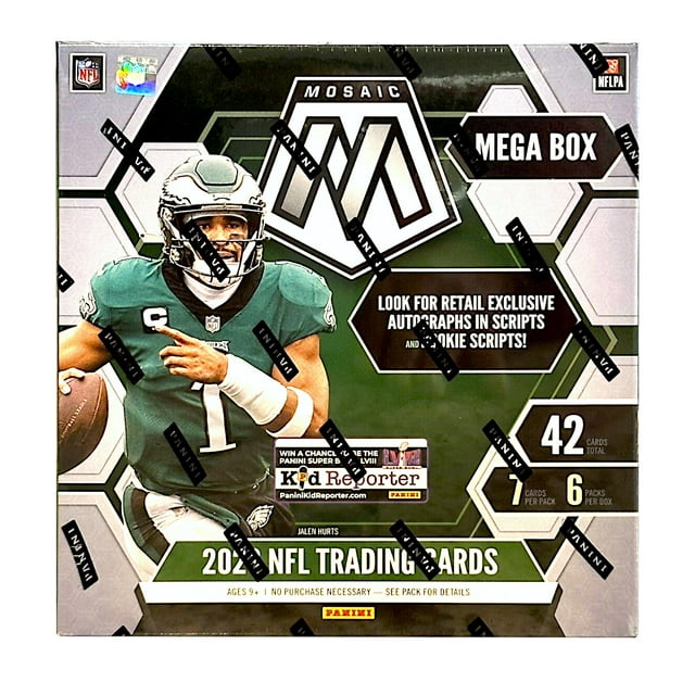 2023 Panini Mosaic NFL Football Trading Cards Mega Box, Retail
