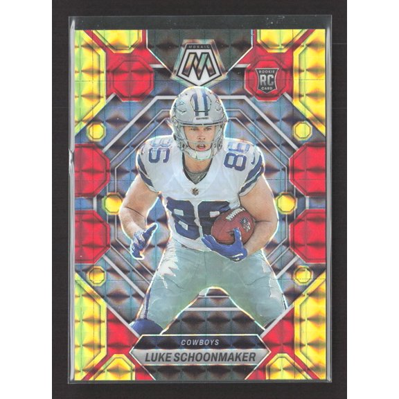 2023 Panini Mosaic Prizm Luke Schoonmaker #344 Red Yellow /13