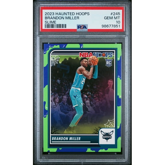 2023 Panini NBA Haunted Hoops #245 Brandon Miller Slime PSA 10