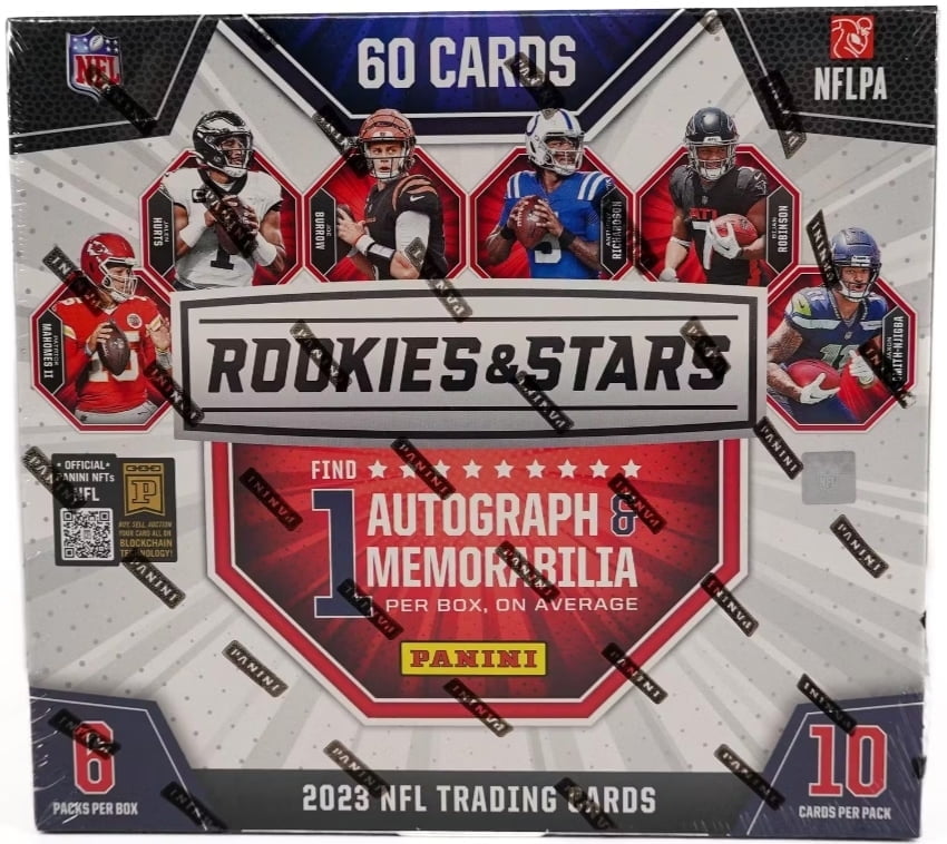 2023 Panini NFL Rookies and Stars Football Trading Card Mega Box (1 Auto \u0026 Mem Per Box, on average)