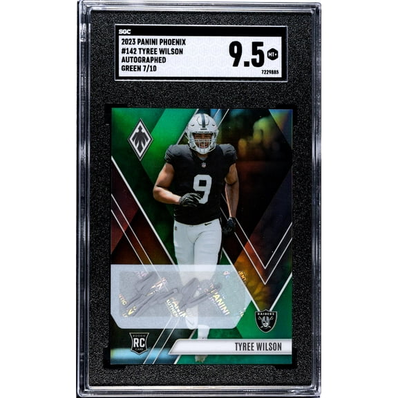 2023 Panini Phoenix #142 Tyree Wilson Auto. Green 7/10 SGC 9.5