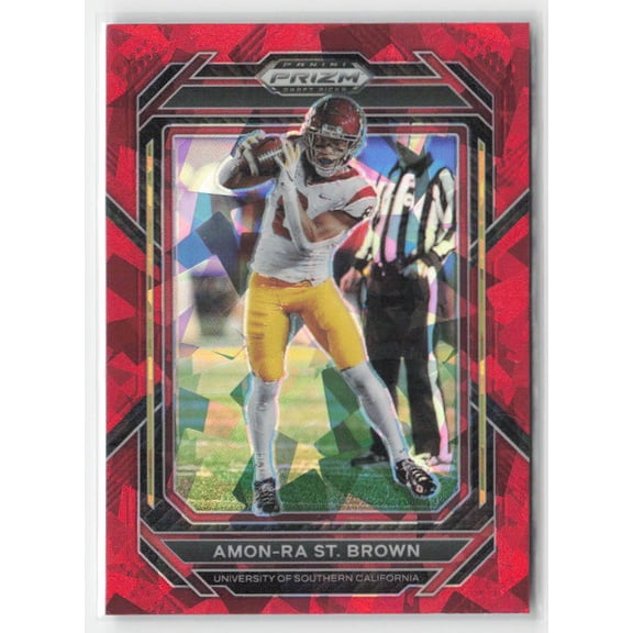 2023 Panini Prizm Draft Picks Amon-Ra St. Brown #6 Prizms Red Ice