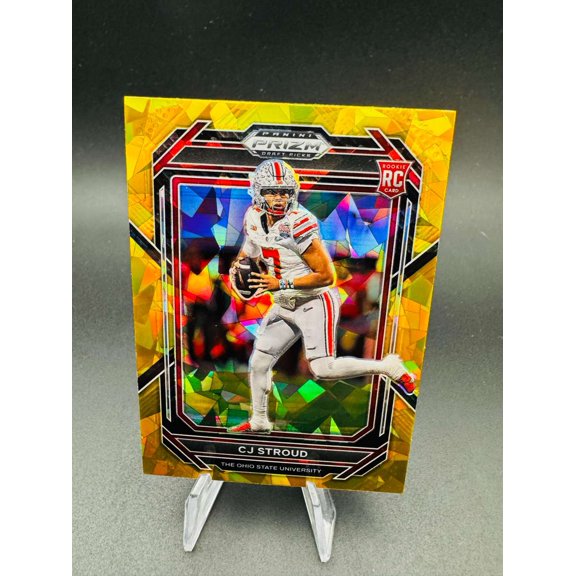 2023 Panini Prizm Draft Picks C.J. Stroud #102 Yellow Ice RC Ohio State Buckeyes
