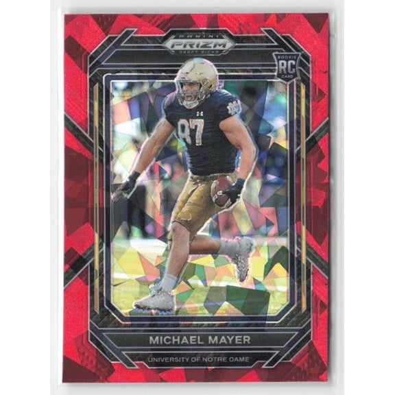 2023 Panini Prizm Draft Picks Prizms Red Ice Michael Mayer #155 Notre Dame Fighting Irish Football Card