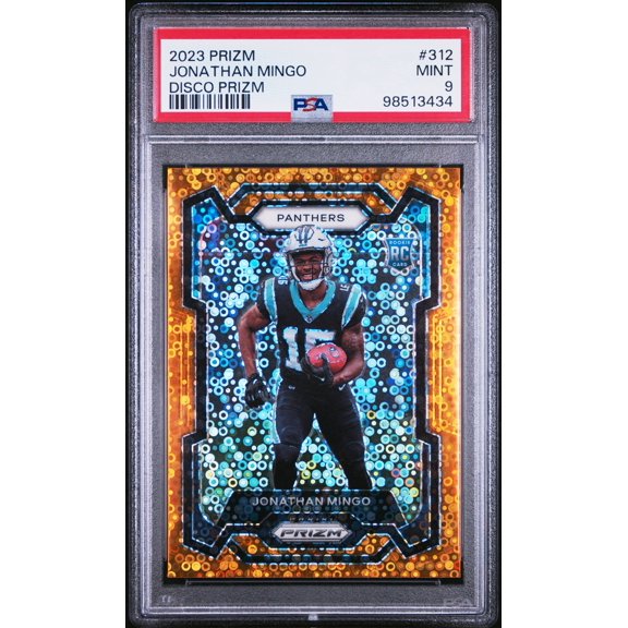 2023 Panini Prizm Jonathan Mingo #312 Disco Rookie PSA 9