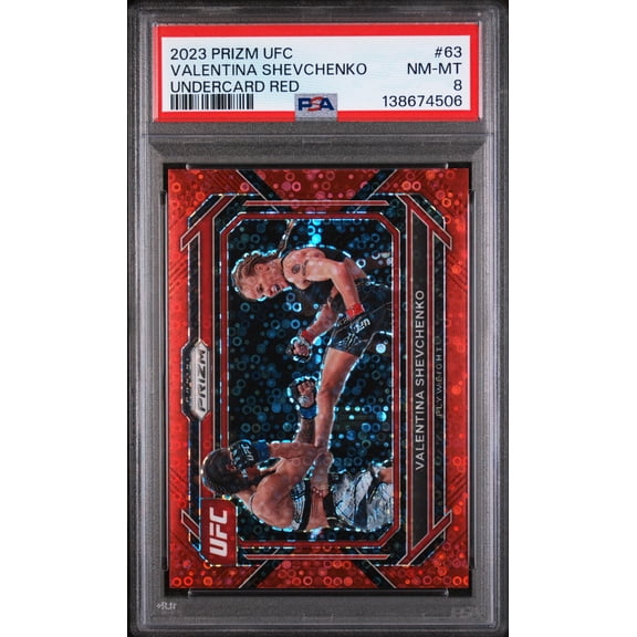 2023 Panini Prizm UFC Under Card Red Valentina Shevchenko #63 /99 PSA 8