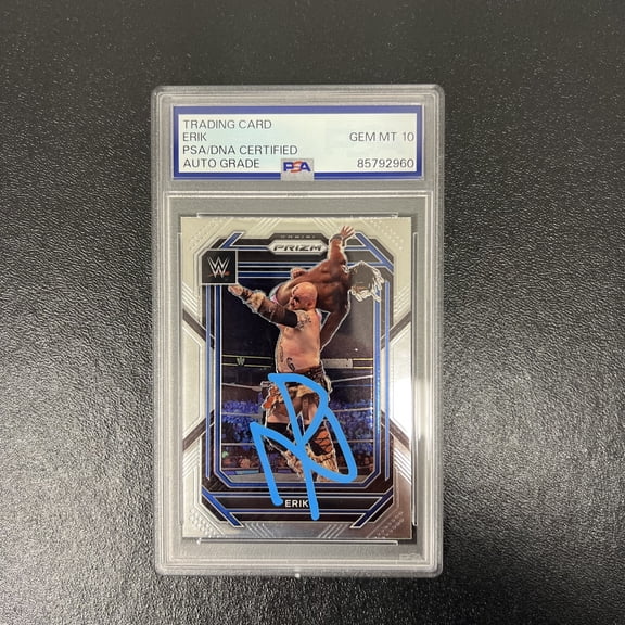 2023 Panini Prizm WWE#125 Erik Signed Card PSA Auto 10 Autographed