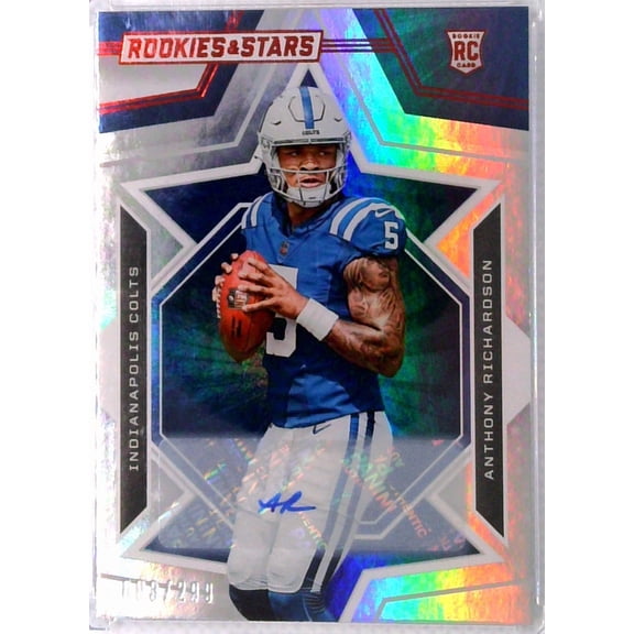 2023 Panini Rookies & Stars Anthony Richardson Auto RC #3/299 Indianapolis Colts Trading Card Indianapolis Colts NFL Autographed Football Trading Card