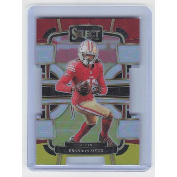 2023 Panini Select Red And Yellow Prizms Die Cuts Brandon Aiyuk #89 San Francisco 49ers Football Card
