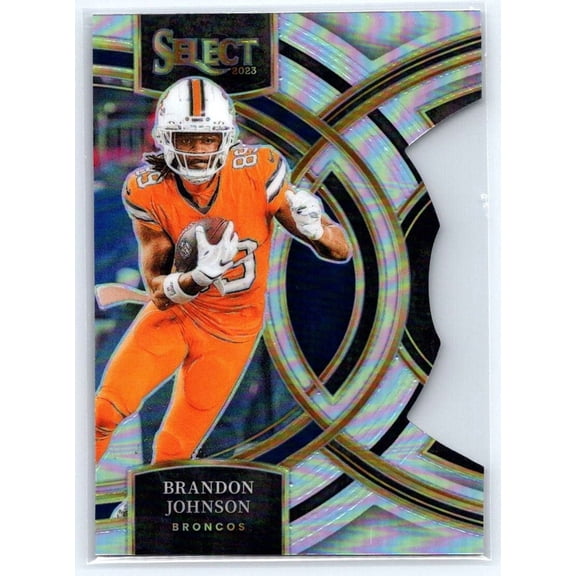 2023 Panini Select Brandon Johnson #189 Silver Prizms Die Cuts Near Mint Denver Broncos Football Card