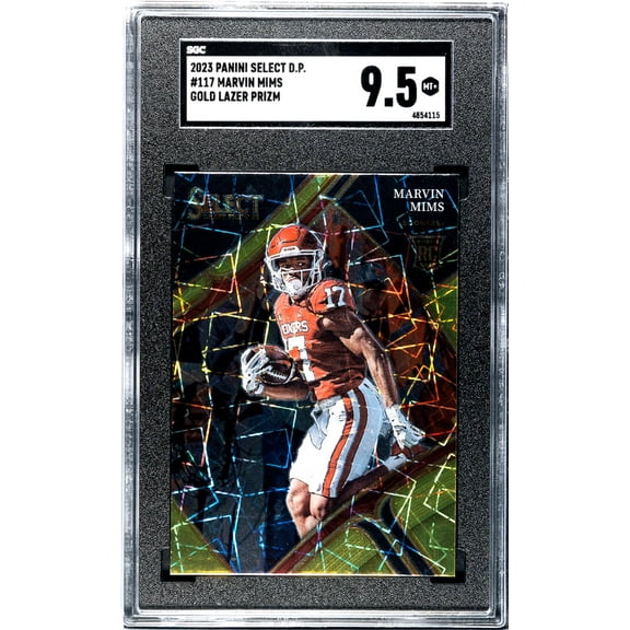 2023 Panini Select D.P. Gold Lazer Prizm Marvin Mims #117 RC SGC 9.5