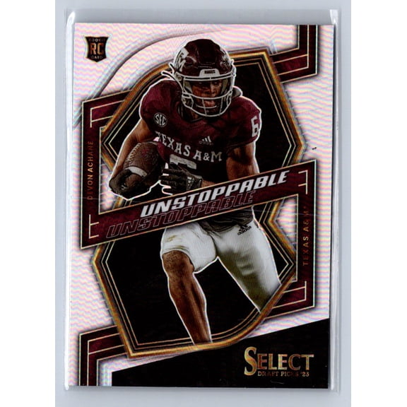 2023 Panini Select Draft Picks Devon Achane #UN-11 Unstoppable Silver RC